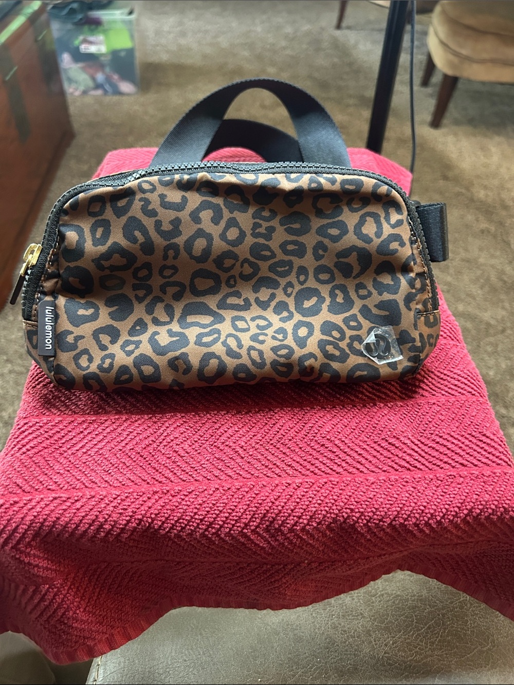 lululemon athletica Leopard Print Brown Toiletry Pouch